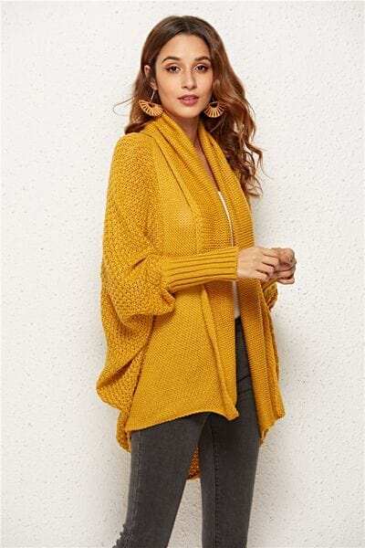 Open Front Batwing Sleeve Cardigan - Trendsi - Flyclothing LLC