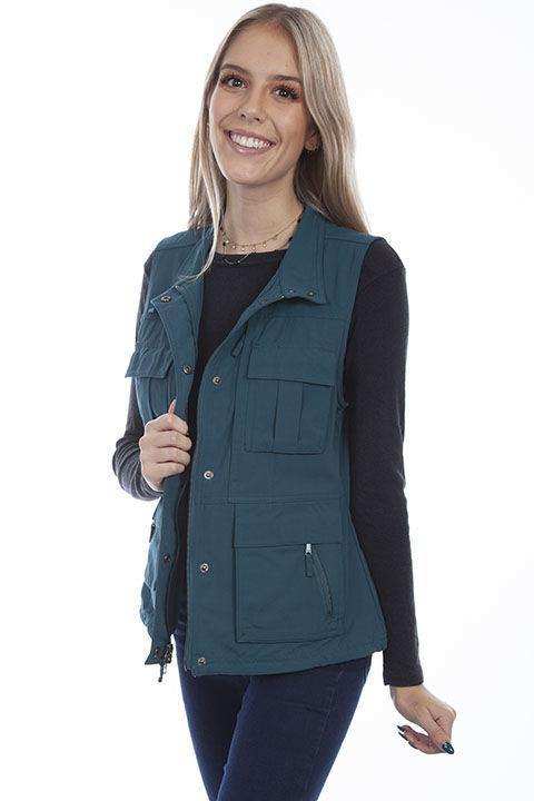 Scully Leather 100% Nylon Deep Teal Women's Multi Pocket Vest - Scully Leather - Flyclothing LLC
