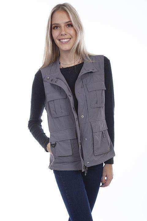 Scully Leather 100% Nylon Silver Women's Multi Pocket Vest - Scully Leather - Flyclothing LLC