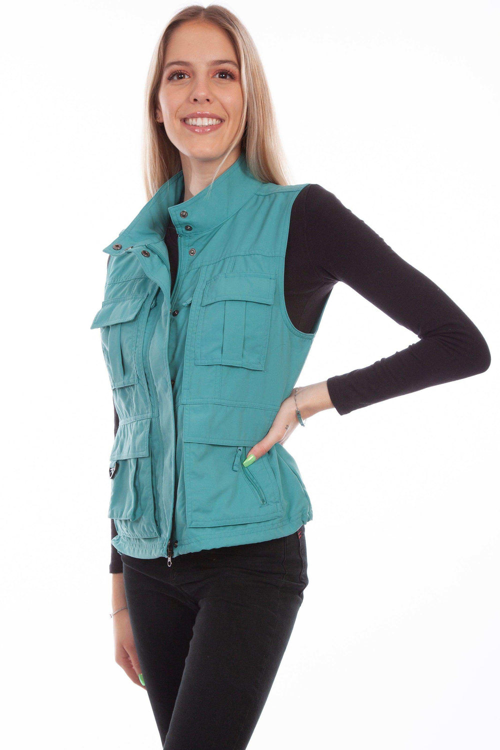 Scully Leather Teal Women's Multi Pocket Womens Vest - Scully Leather - Flyclothing LLC
