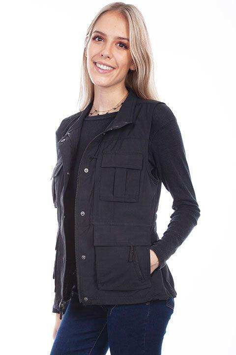 Scully Leather Black Women's Multi Pocket Womens Vest - Scully Leather - Flyclothing LLC