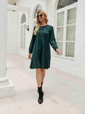 Cable-Knit Long Sleeve Sweater Dress - Trendsi - Flyclothing LLC