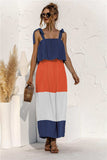 Color Block Tie Shoulder Tiered Sleeveless Dress - Trendsi - Flyclothing LLC