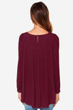 Full Size Round Neck Back Pleated Blouse - Trendsi - Flyclothing LLC