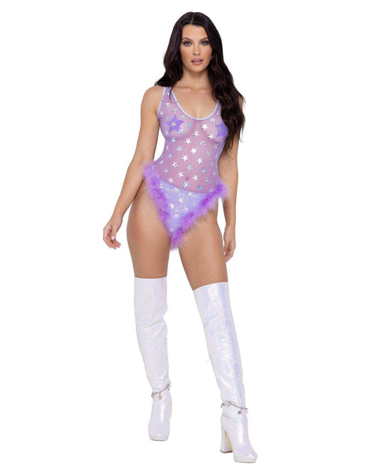 Roma Costume Sheer Stars Romper - Roma Costume - Flyclothing LLC
