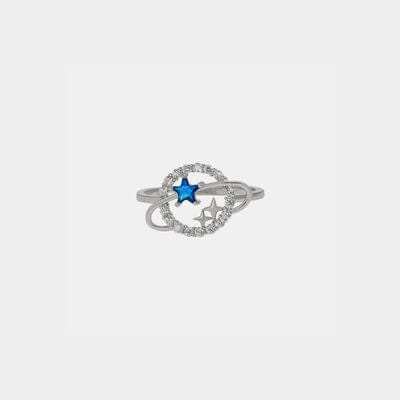 Planet Shape Inlaid Zircon 925 Sterling Silver Ring - Trendsi - Flyclothing LLC