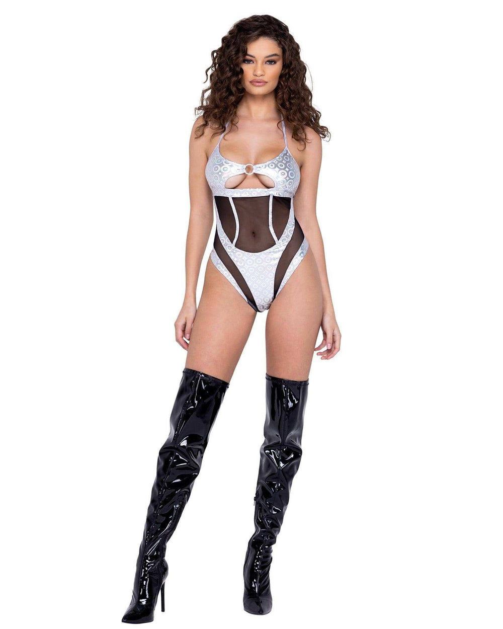 Roma Costume Ring Hologram & Sheer Romper - Roma Costume - Flyclothing LLC