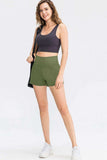 Wide Waistband Sports Shorts with Pockets - Trendsi - Flyclothing LLC