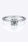 1 Carat Moissanite 925 Sterling Silver Solitaire Ring - Trendsi - Flyclothing LLC