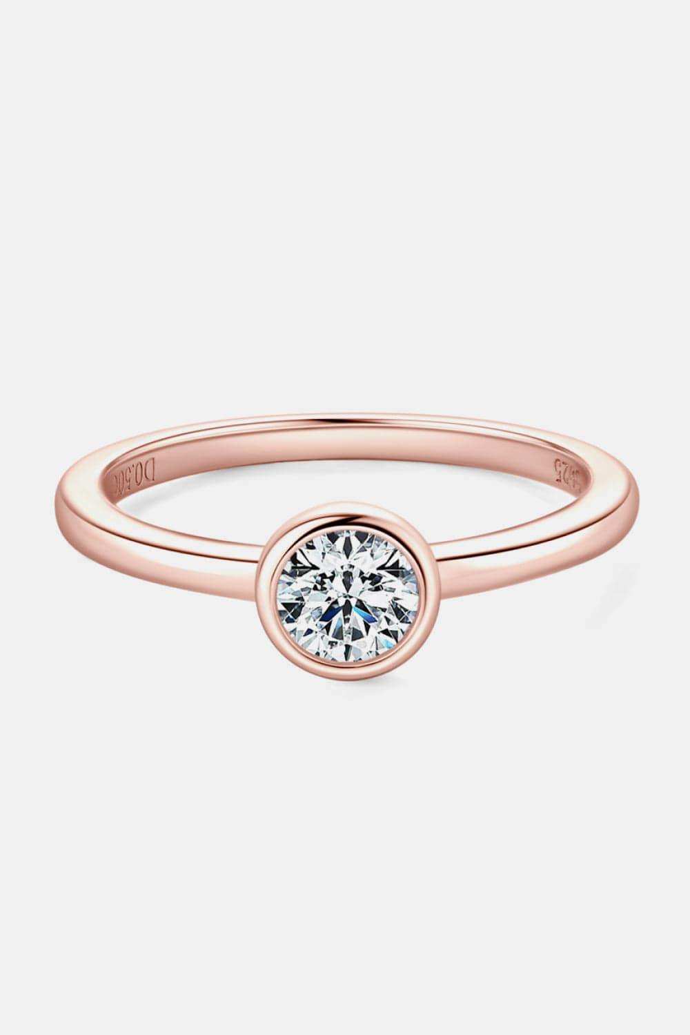 Moissanite 925 Sterling Silver Solitaire Ring - Trendsi - Flyclothing LLC