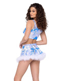 Roma Costume Cloud Print Crop Top with Strap - Roma Costume - Flyclothing LLC