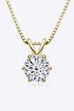 925 Sterling Silver 1 Carat Moissanite Pendant Necklace - Trendsi - Flyclothing LLC
