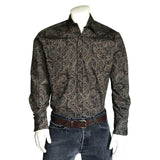Men's Paisley Brown Print Western Shirt - Rockmount Clothing - Flyclothing LLC