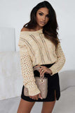 Full Size Openwork Cable-Knit Round Neck Knit Top - Trendsi - Flyclothing LLC