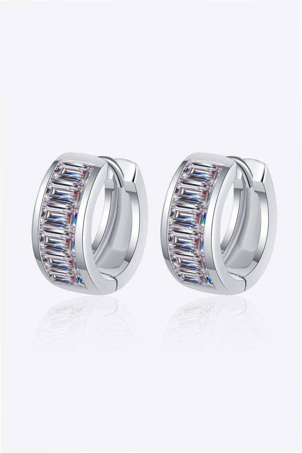 1.8 Carat Moissanite 925 Sterling Silver Huggie Earrings - Trendsi - Flyclothing LLC