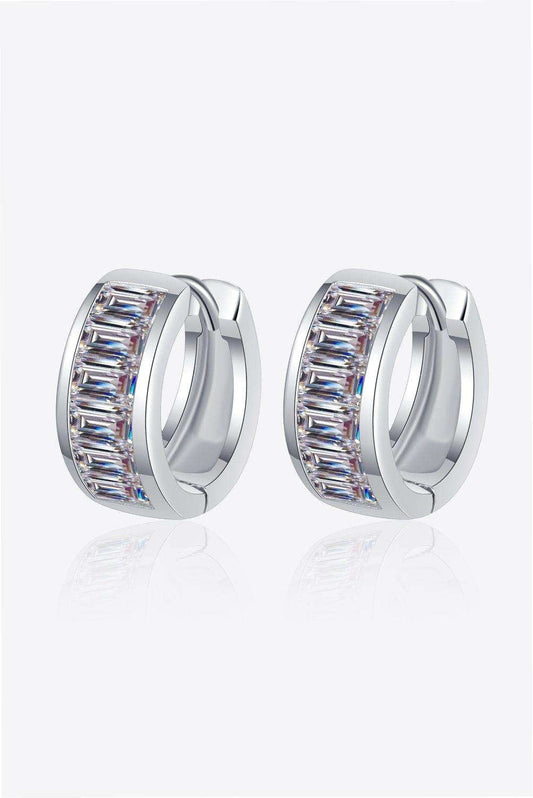1.8 Carat Moissanite 925 Sterling Silver Huggie Earrings - Trendsi - Flyclothing LLC
