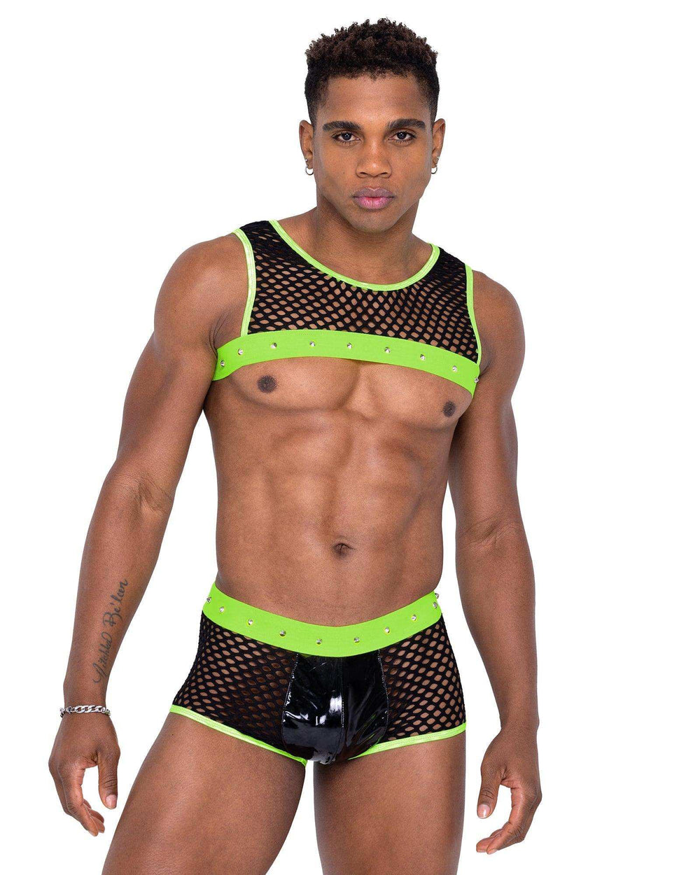 Roma Costume Mens Fishnet & Vinyl Trunks - Roma Costume - Flyclothing LLC