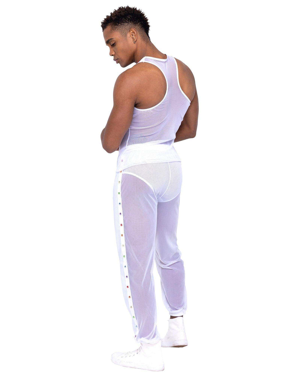 Roma Costume Mens Pride Vinyl Mesh & Mesh Joggers - Roma Costume - Flyclothing LLC