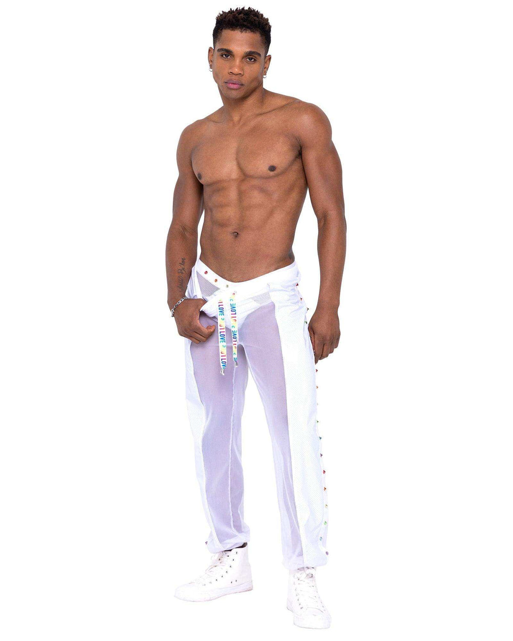 Roma Costume Mens Pride Vinyl Mesh & Mesh Joggers - Roma Costume - Flyclothing LLC