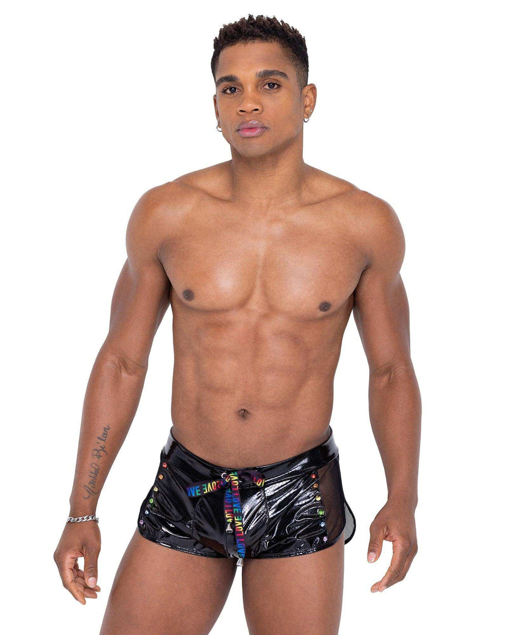 Roma Costume Mens Pride Mesh Vinyl Runner Shorts - Roma Costume - Flyclothing LLC