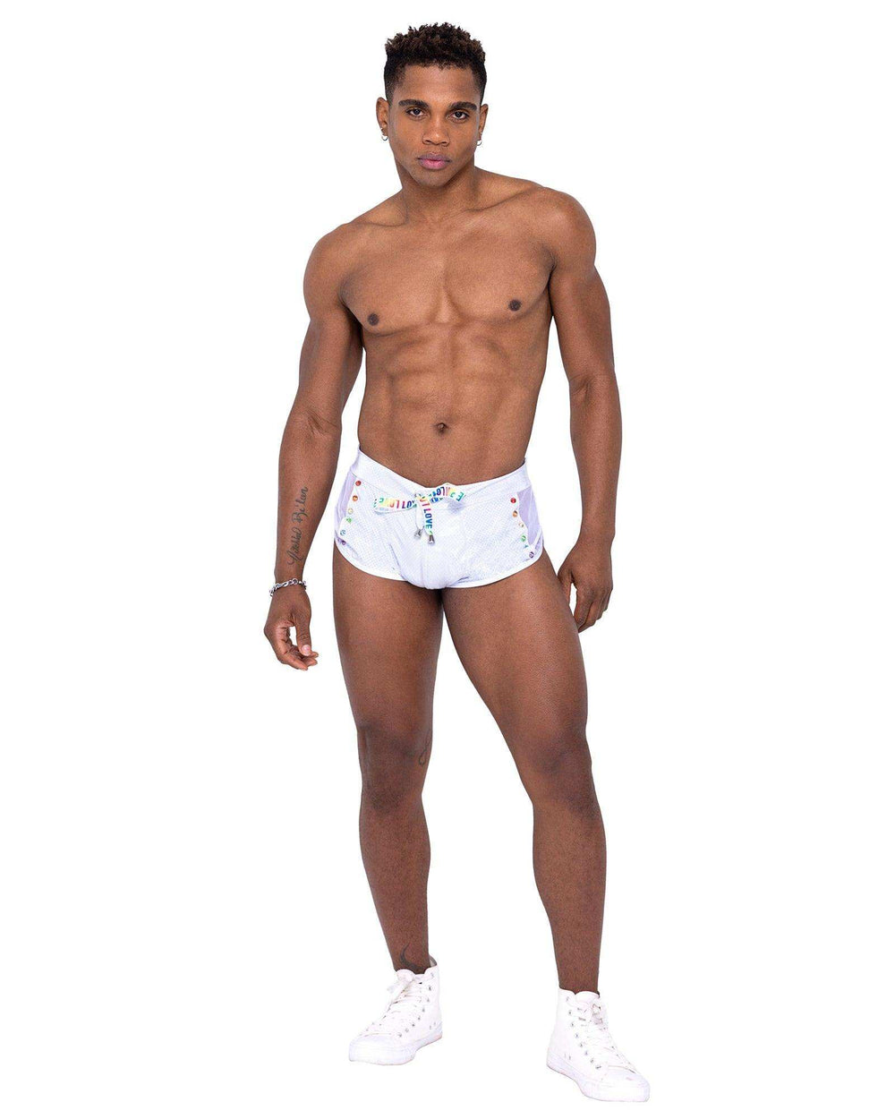 Roma Costume Mens Pride Mesh Vinyl Runner Shorts - Roma Costume - Flyclothing LLC
