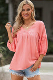 Dropped Shoulder V-Neck Blouse - Trendsi - Flyclothing LLC