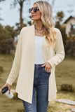 Textured Open Front Long Sleeve Cardigan - Trendsi - Flyclothing LLC