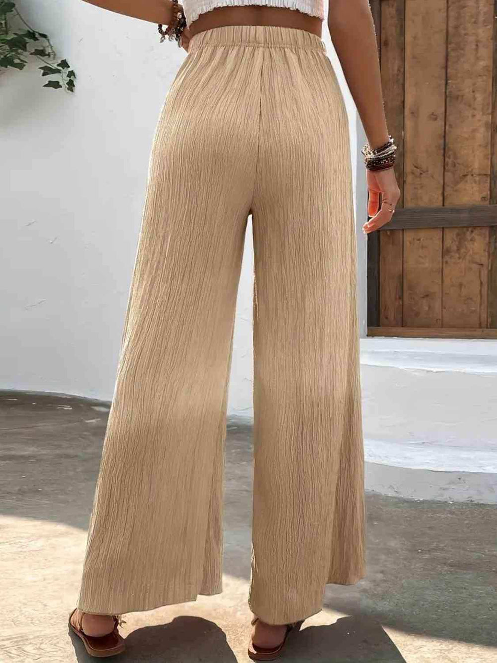 Full Size High Waist Wide Leg Pants - Trendsi - Flyclothing LLC