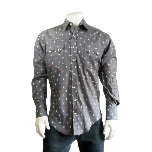 Rockmount Clothing Men's Greige Native Print Western Shirt - Rockmount Clothing - Flyclothing LLC