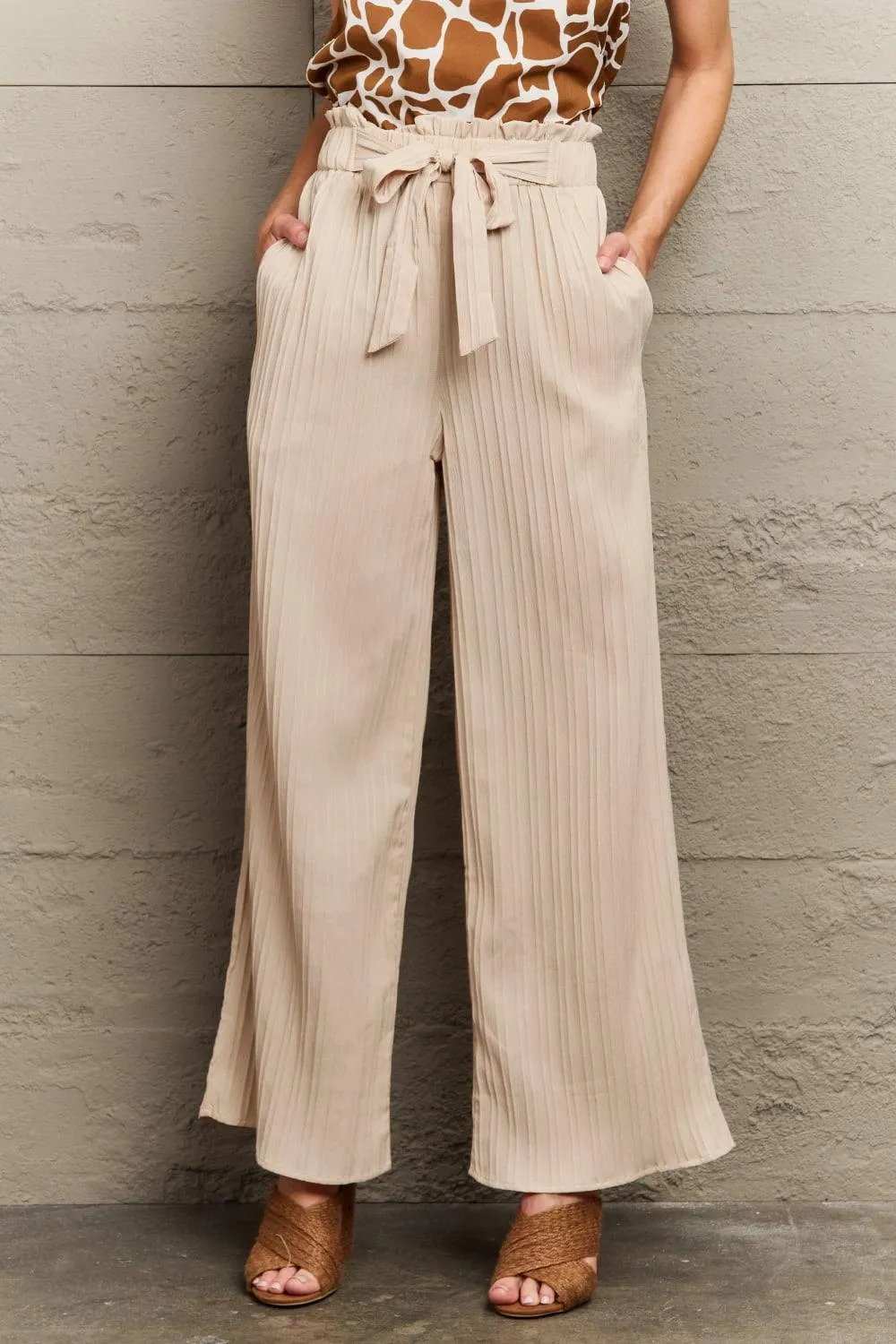 Tie Waist Long Pants - Trendsi - Flyclothing LLC