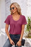Decorative Button Scoop Neck T-Shirt - Trendsi - Flyclothing LLC