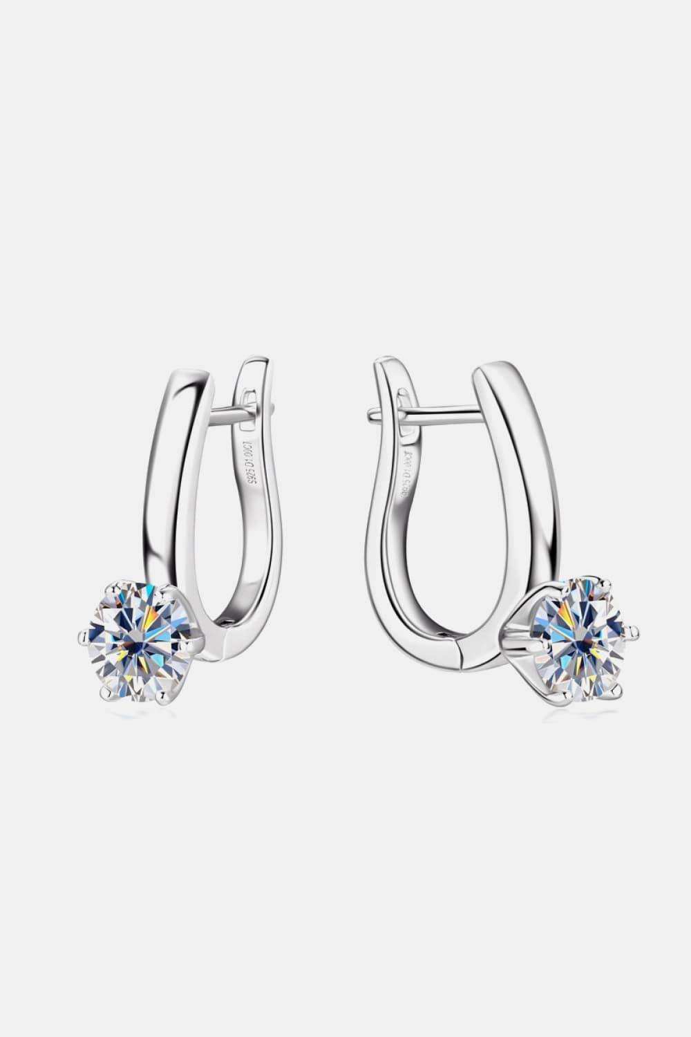 2 Carat Moissanite 925 Sterling Silver Earrings - Trendsi - Flyclothing LLC