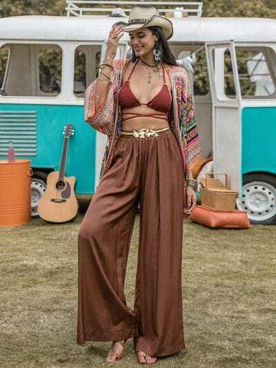 High Waist Wide Leg Pants - Trendsi - Flyclothing LLC