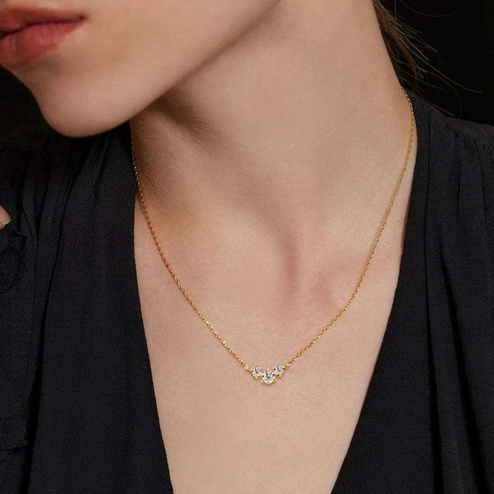 925 Sterling Silver Inlaid Moissanite Necklace - Trendsi - Flyclothing LLC