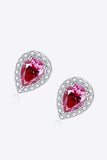 2 Carat Moissanite Teardrop Stud Earrings in Rose - Trendsi - Flyclothing LLC