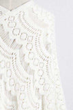 Fringe Openwork Surplice Cape Sleeve Poncho - Trendsi - Flyclothing LLC