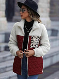Leopard Color Block Zip-Up Jacket - Trendsi - Flyclothing LLC