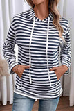 Striped Long Sleeve Hoodie - Trendsi - Flyclothing LLC