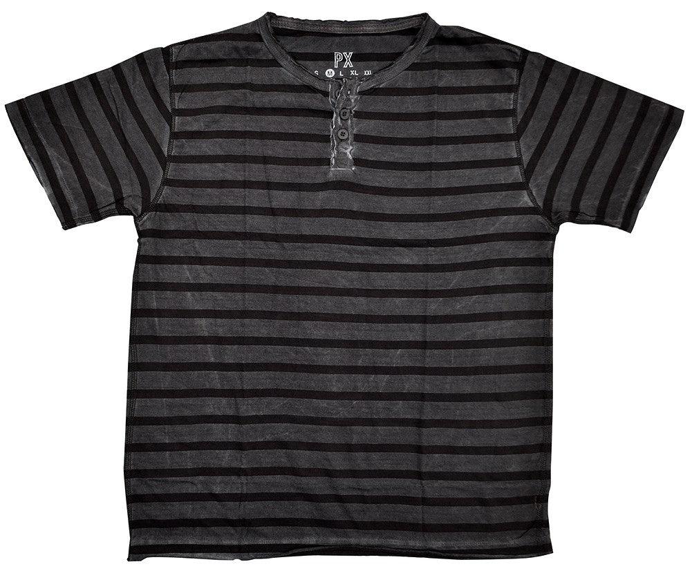 PX Clothing Striped Button Collar Shirt (Chrome) XL - Flyclothing LLC