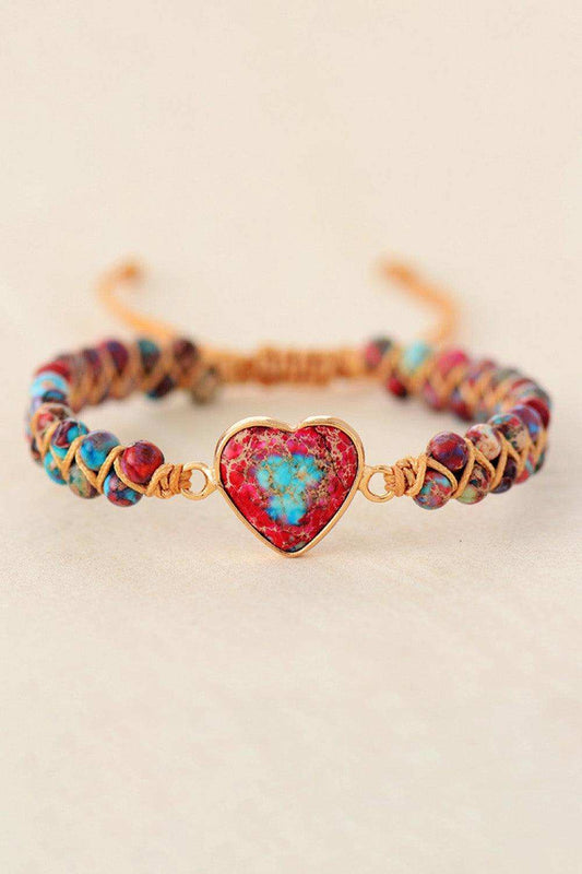 Handmade Heart Shape Natural Stone Bracelet - Trendsi - Flyclothing LLC