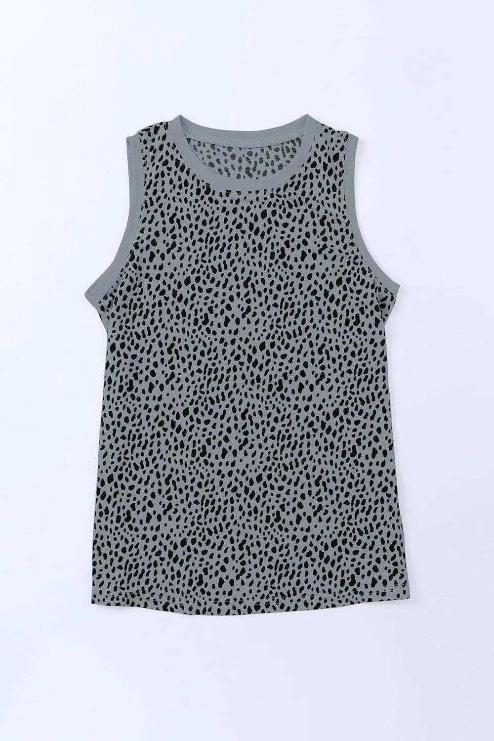Printed Round Neck Tank - Trendsi - Flyclothing LLC