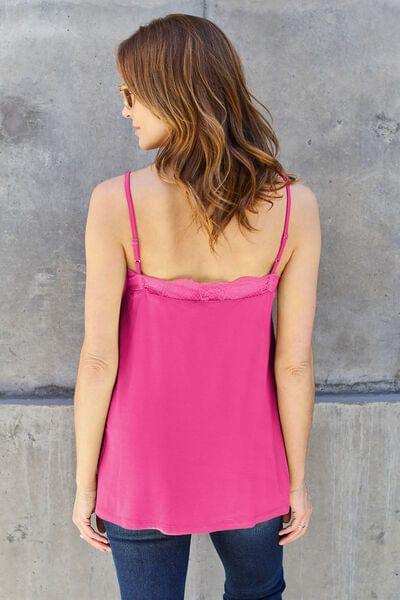 Basic Bae Full Size Lace Trim V-Neck Cami - Trendsi - Flyclothing LLC