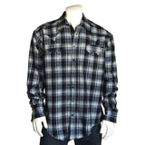 Men's Plush Flannel Black & Grey Plaid Western Shirt - Rockmount Clothing - Flyclothing LLC