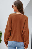 V-Neck Center Seam Sweater - Trendsi - Flyclothing LLC