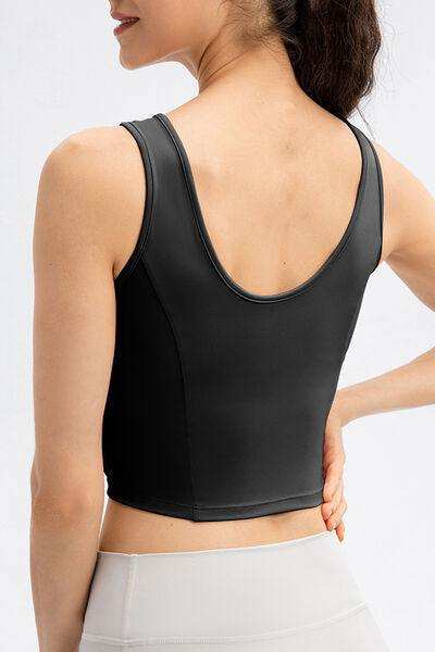Round Neck Wide Strap Active Tank - Trendsi - Flyclothing LLC
