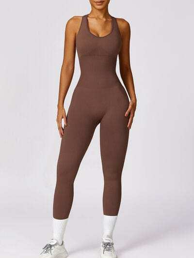 Cutout Racerback Active Jumpsuit - Trendsi - Flyclothing LLC