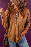 Half Button Dropped Shoulder Long Sleeve T-Shirt - Trendsi - Flyclothing LLC