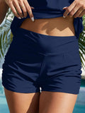 Ruched Mid-Rise Waist Swim Shorts - Trendsi - Flyclothing LLC