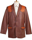Scully COGNAC LAMB W/COGNAC OSTRICH TRIM OSTRICH TRIMMED BLAZER - Scully Leather - Flyclothing LLC