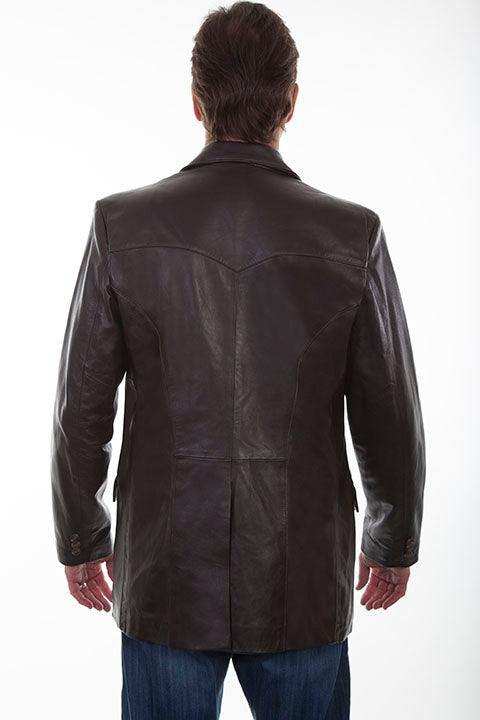 Scully BROWN OSTRICH TRIMMED BLAZER - Scully Leather - Flyclothing LLC